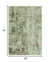 5' X 8' Ivory Abstract Area Rug