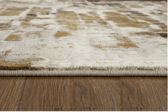 8' Natural Abstract Dhurrie Runner Rug