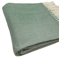 Pastel Green Soft Acrylic Herringbone Throw Blanket