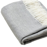 Light Gray Soft Acrylic Herringbone Throw Blanket