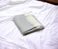 Light Gray Soft Acrylic Herringbone Throw Blanket