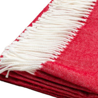 Scarlet Red Soft Acrylic Herringbone Throw Blanket