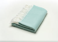 Green Woven Acrylic Herringbone Plush Reversable Throw