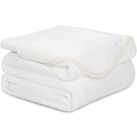 59" X 51" White Woven Polyester Throw Blanket