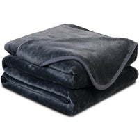 Gray Woven Polyester Solid Color Twin Xl Blanket