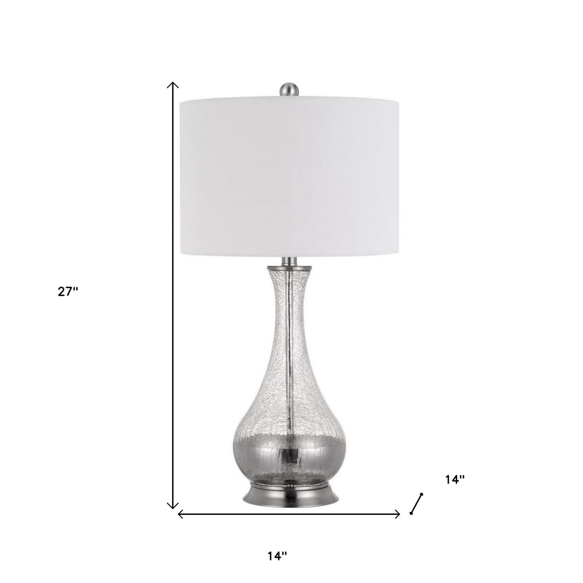 Set of Two 27" Glass And Steel Table Lamps