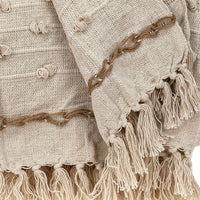 Classic Boho Fringed and Textured Woven Handloom Throw