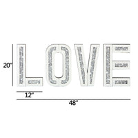 Silver Mirrored Mosaic Crystal Bling LOVE Wall Decor