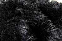 5' X 6' Black Wool Sheepskin Handmade Area Rug