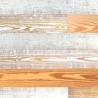 5" x 48" Thermo Treated Gold White Whitewash Mixed Color Wood Wall Plank Set