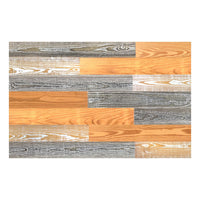 5" x 48" Thermo Treated Gold Whitewash and Gray Mixed Color Wood Wall Plank Set