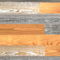 5" x 48" Thermo Treated Gold Whitewash and Gray Mixed Color Wood Wall Plank Set