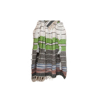 Beige And Black Woven Wool Solid Color Reversable Throw