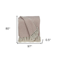 Pink Woven Cotton Solid Color Reversable Throw