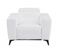 41" White Italian Leather Power Recliner Chair