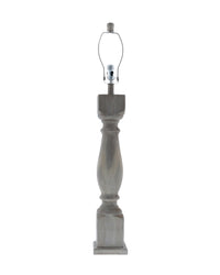 40" Rustic Washed Gray Table Lamp With White And Tropical Fish Empire Shade