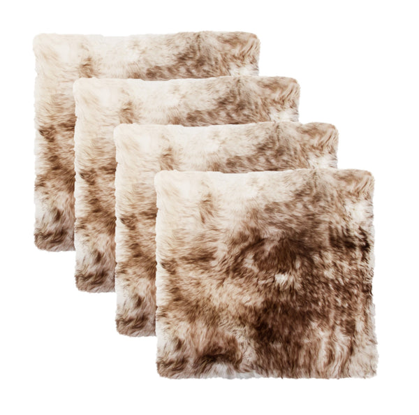 Set Of Four 17" X 17" Gradient Chocolate Wool Chair Pads