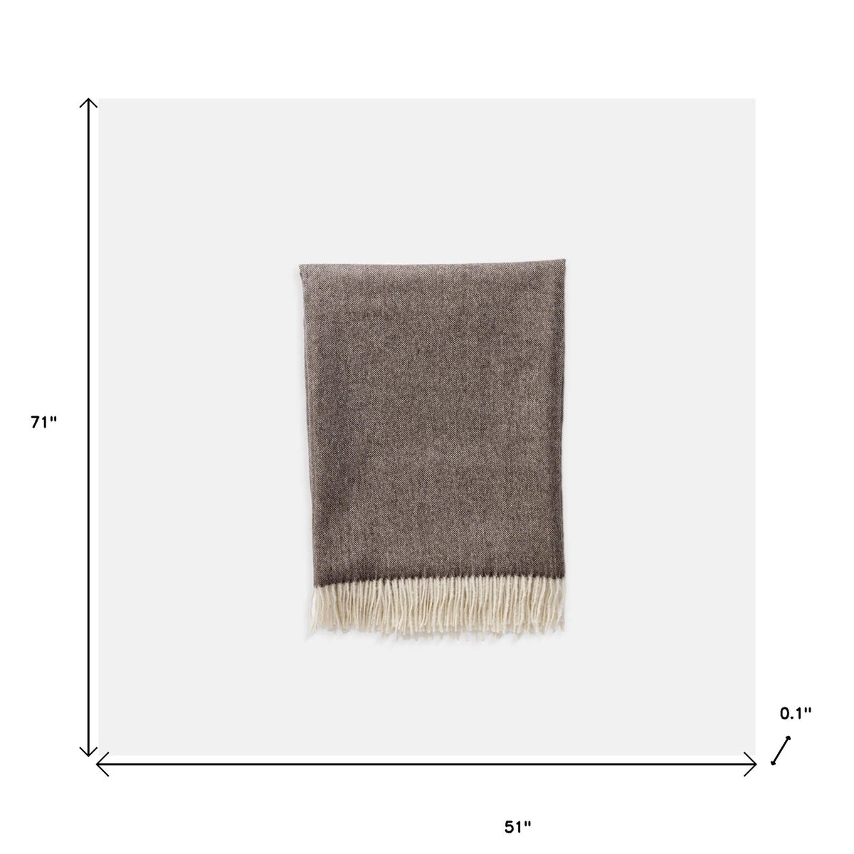 Brown And Ivory Woven Wool Reversable Throw