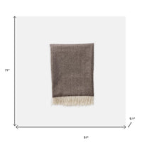 Brown And Ivory Woven Wool Reversable Throw