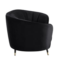 92" Black Velvet Sofa