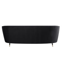 92" Black Velvet Sofa