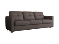 81" Taupe Leather Sleeper Sofa With Black Legs