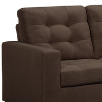 81" Brown Linen Sofa With Black Legs