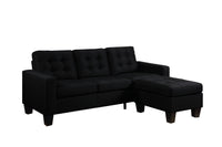 81" Black Linen Sofa