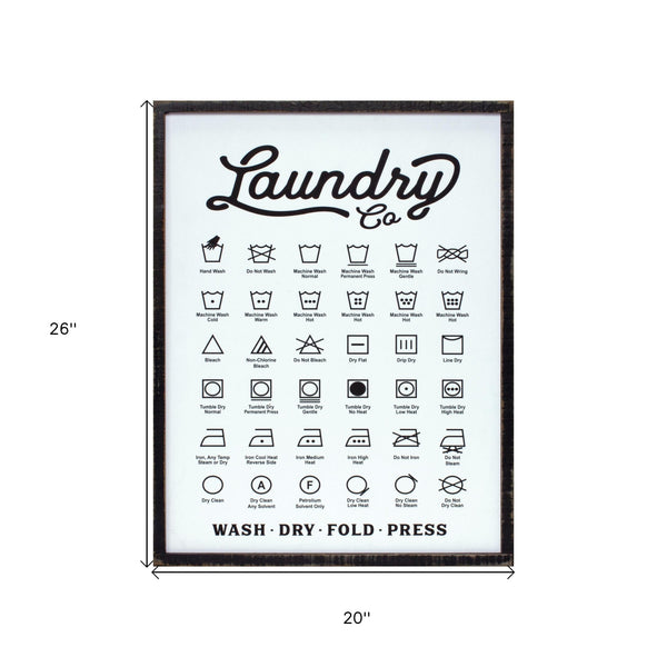 White Solid Wood Laundry Wall Decor