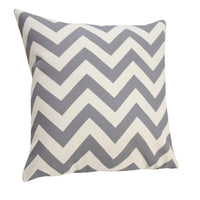 14" X 20" Gray Zippered Chevron Indoor Outdoor Throw Pillow