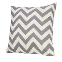 14" X 20" Gray Zippered Chevron Indoor Outdoor Throw Pillow