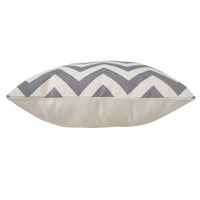 14" X 20" Gray Zippered Chevron Indoor Outdoor Throw Pillow