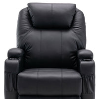 33" Black Power Heated Massage Lift Assist Recliner