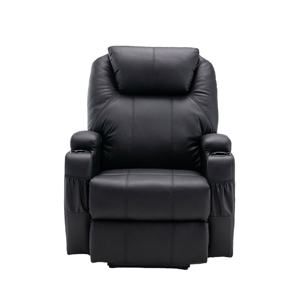 33" Black Power Heated Massage Lift Assist Recliner