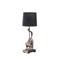 24" Antiqued Gold Monkey Table Lamp With Black Drum Shade