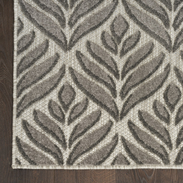 3' X 4' Charcoal Floral Power Loom Area Rug