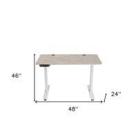 48" Adjustable Light Khaki and White Computer Desk