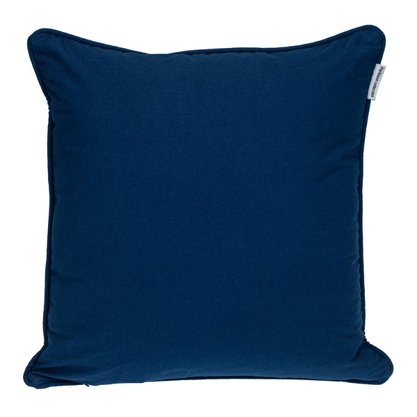 20" X 20" Blue Geometric Cotton Zippered Pillow