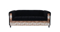 72" Black Velvet Sofa