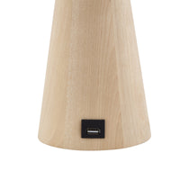 20" Beige Solid Wood USB Table Lamp With Beige Drum Shade