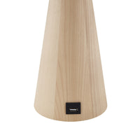 20" Beige Solid Wood USB Table Lamp With Beige Drum Shade