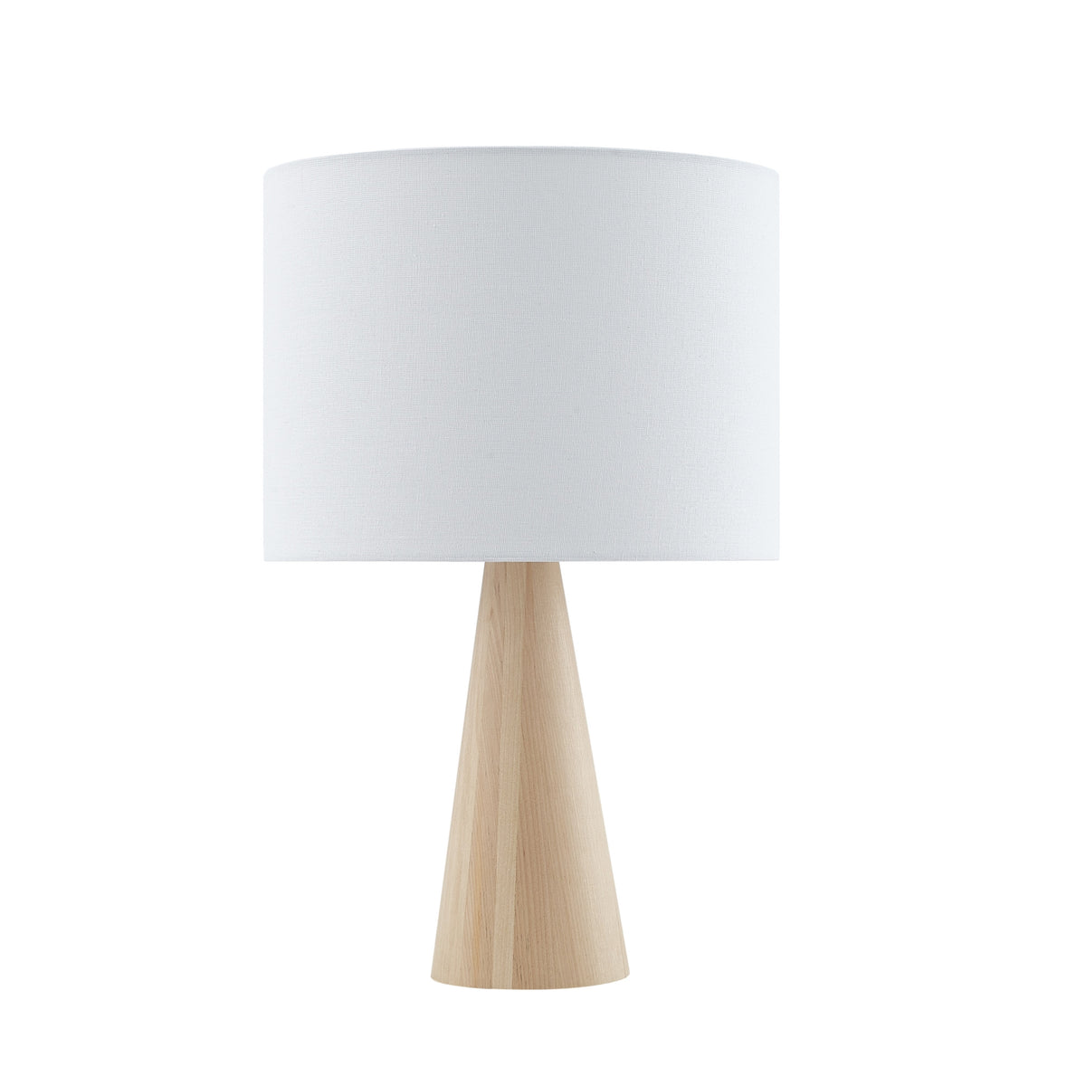 20" Beige Solid Wood USB Table Lamp With Beige Drum Shade