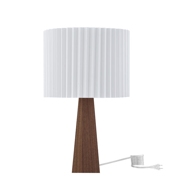 20" Ivory Solid Wood USB Table Lamp With Ivory Drum Shade