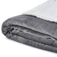 90" X 90" Light Gray Knitted Polyester Plush Throw Blanket