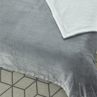 90" X 90" Light Gray Knitted Polyester Plush Throw Blanket