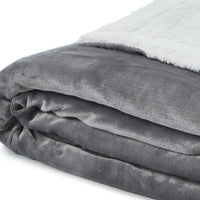 90" X 90" Light Gray Knitted Polyester Plush Throw Blanket