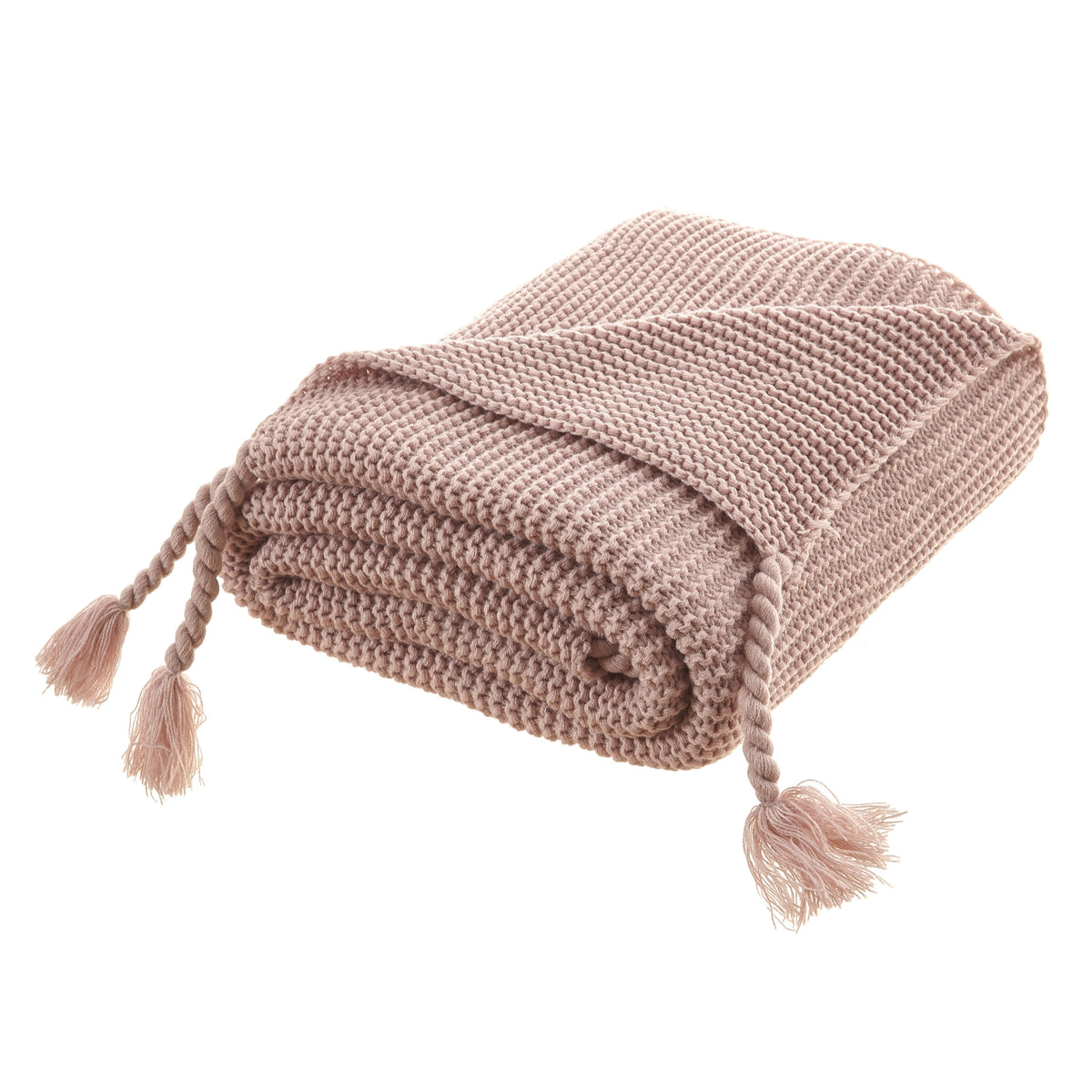 60" X 50" Blush Knitted Acrylic Throw Blanket