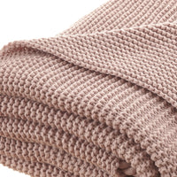 60" X 50" Blush Knitted Acrylic Throw Blanket