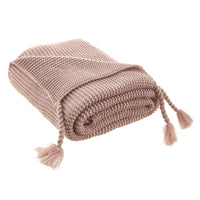 60" X 50" Blush Knitted Acrylic Throw Blanket