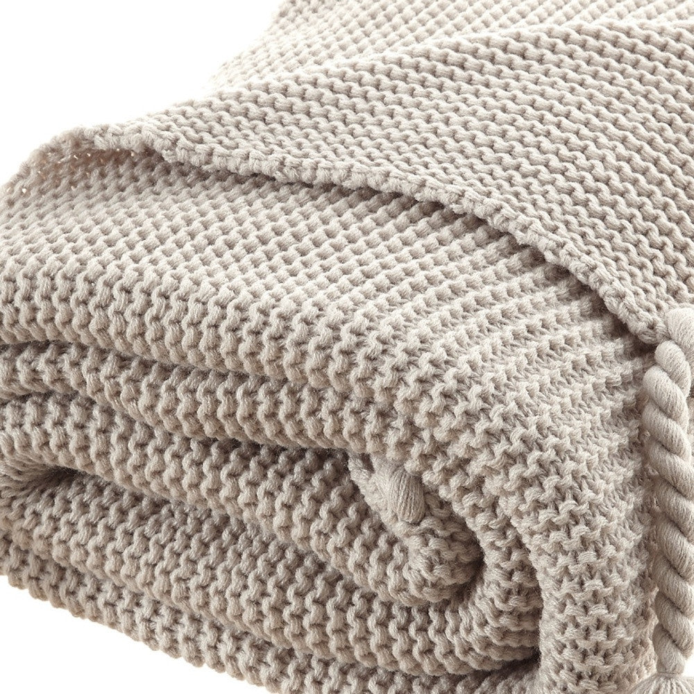 60" X 50" Blush Knitted Acrylic Throw Blanket